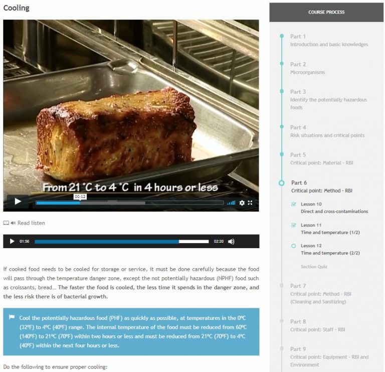 Hygiène et Salubrité Alimentaires (English) Food Handler Training, online course MAPAQ